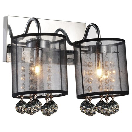 Cwi Lighting 2 Light Wall Sconce With Chrome Finish 5062W12C-2 (Smoke + B)